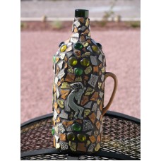 Wine Bottle Unique Mosaic Hand Crafted would look Great in your Home W200   263877069725